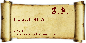 Brassai Milán névjegykártya